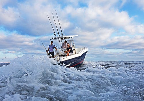 Deep-sea fishing in choppy waters